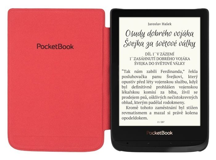 Pocketbook HPUC-632-R-F Shell RED flowers pre Pocketbook 616 / 627 / 628 / 632 / 633 púzdro