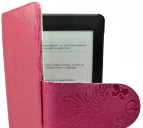 Obal na čítačku Amazon Kindle Paperwhite 1, 2, 3 Butterfly KPB01 - Durable Lock, tmavo ružové