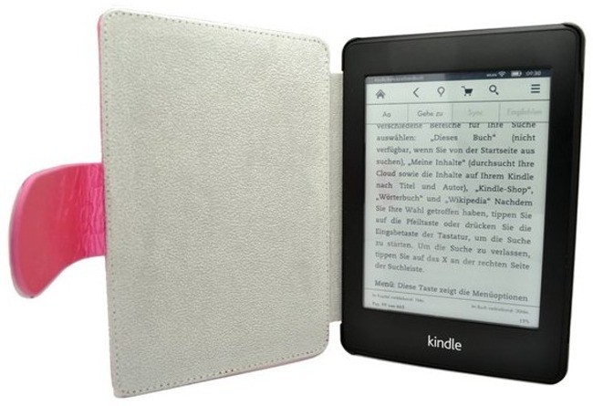 Obal na čítačku Amazon Kindle Paperwhite 1, 2, 3 Butterfly KPB01 - Durable Lock, tmavo ružové