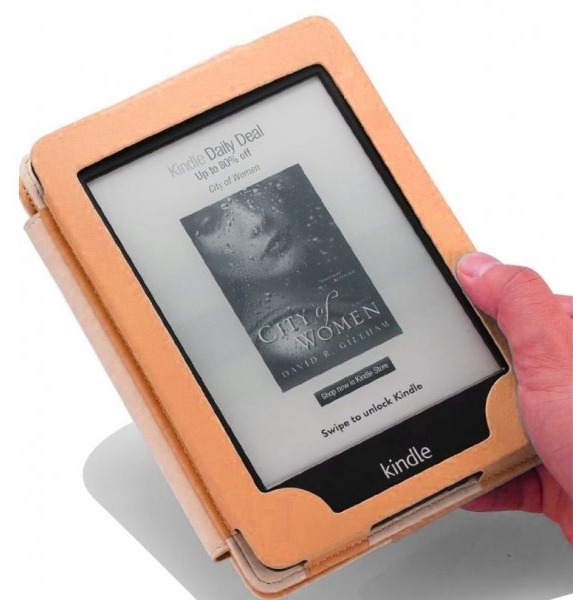 Amazon Kindle 6 FORTRESS FT157 zlaté púzdro - magnet, vrecko