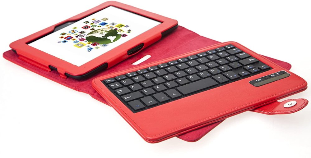 Protect PT144 - Amazon Kindle Fire HD 2.gen 7" - červené, stojan, bluetooth, klávesnica