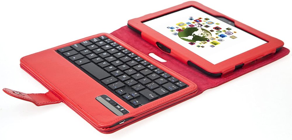 Protect PT144 - Amazon Kindle Fire HD 2.gen 7" - červené, stojan, bluetooth, klávesnica