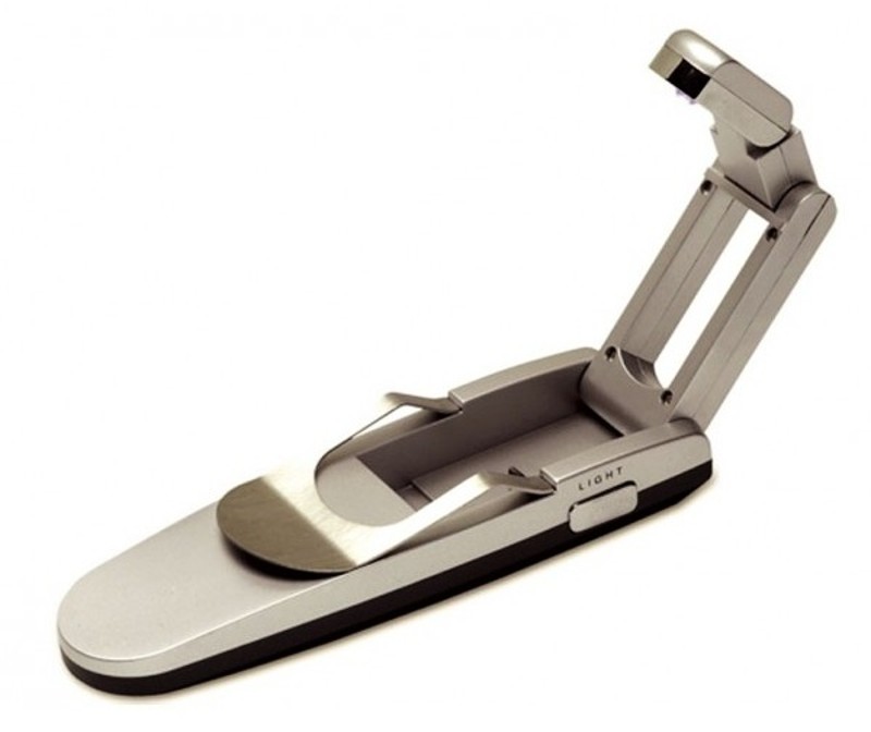 LED lampička - Robotic Clip US-L41, kĺbová, pre všetky čítačky - strieborná