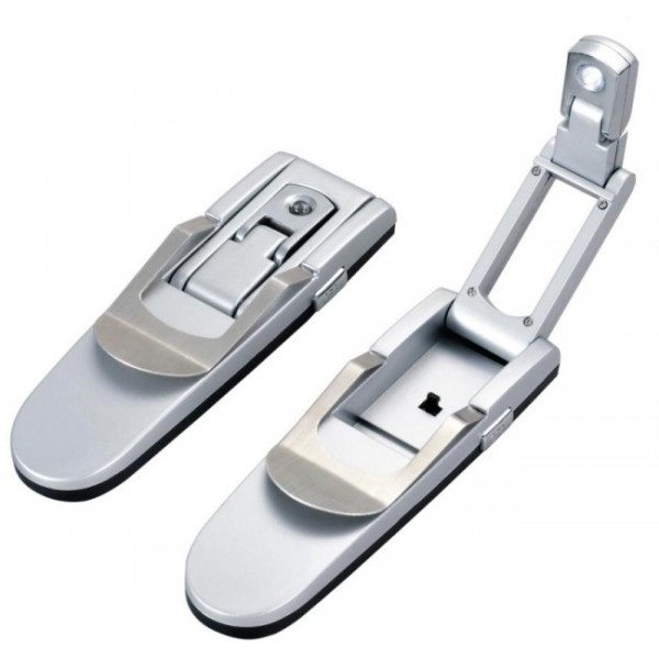 LED lampička - Robotic Clip US-L41, kĺbová, pre všetky čítačky - strieborná