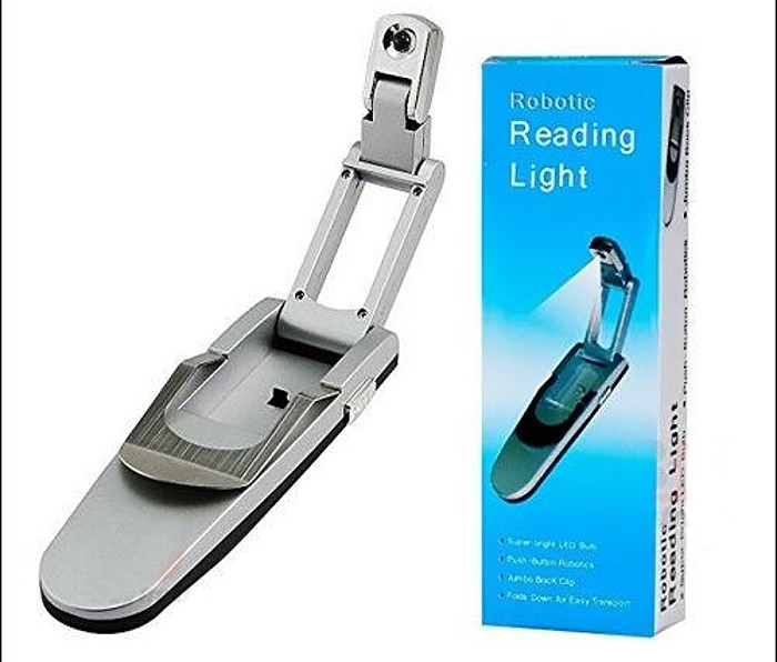 LED lampička - Robotic Clip US-L41, kĺbová, pre všetky čítačky - strieborná