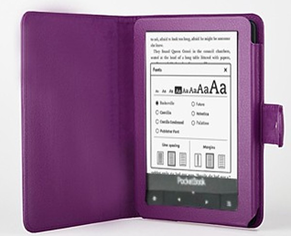 Obal na čítačku Pocketbook 614 / 615 / 622 / 623 / 624 / 625 / 626 / 631 / 640 / 641 - FORTRESS FT141, fialové, magnet