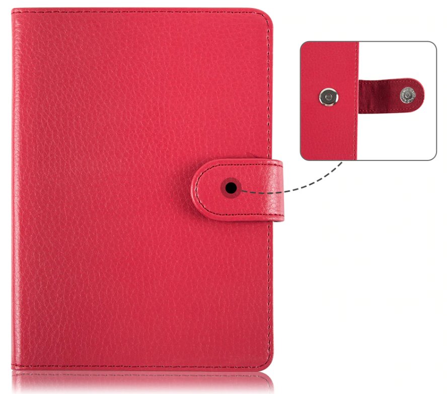 Obal na čítačku Pocketbook 614 / 615 / 622 / 623 / 624 / 625 / 626 / 631 / 640 / 641 - FORTRESS FT140, červené, magnet