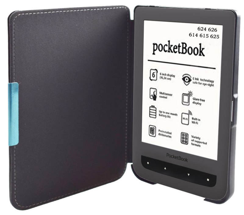 Obal na čítačku Pocketbook 614 / 615 / 624 / 625 / 626 - Durable Lock, čierne, magnet