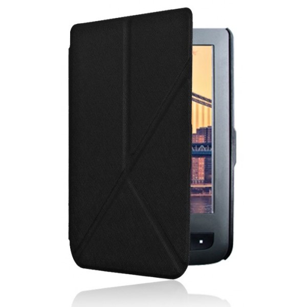 Puzdro Origami Durable Lock pre Pocketbook 614 / 615 / 624 / 625 / 626 - čierne, stojan, magnet