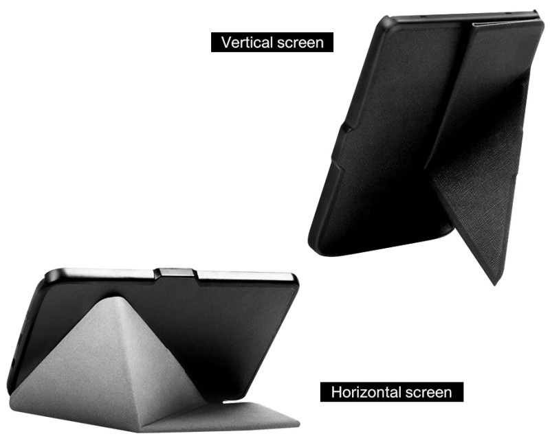 Puzdro Origami Durable Lock pre Pocketbook 614 / 615 / 624 / 625 / 626 - čierne, stojan, magnet