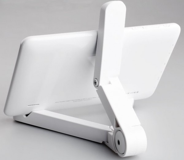 Stojanček na čítačku kníh - Atmoog ST-WH01 - polohovateľný stojanček na čítačku / tablet / telefón - biely, s polstrovaním