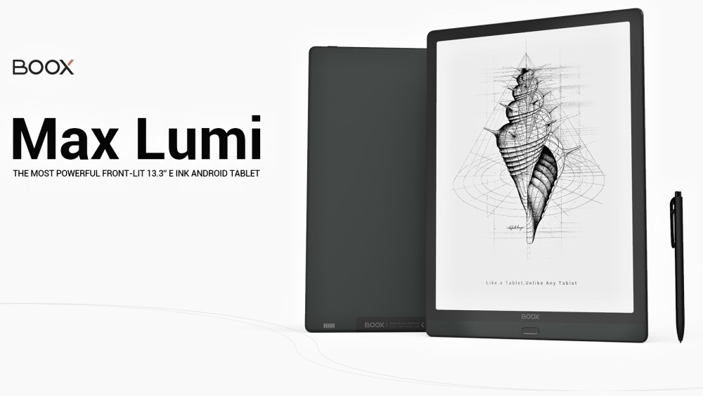 Onyx Boox Max Lumi - 64 GB, WiFi, 13,3", BT, audio, android, čierny, Wacom stylus