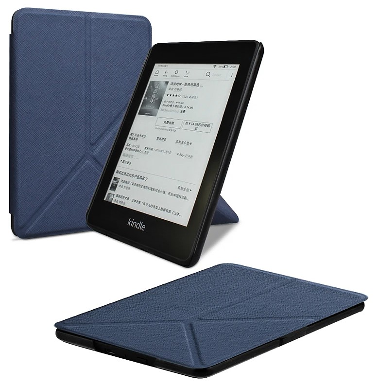 Origami Durable Lock OR63 - púzdro pre Amazon Kindle 2022, magnet, stojan - tmavo modré