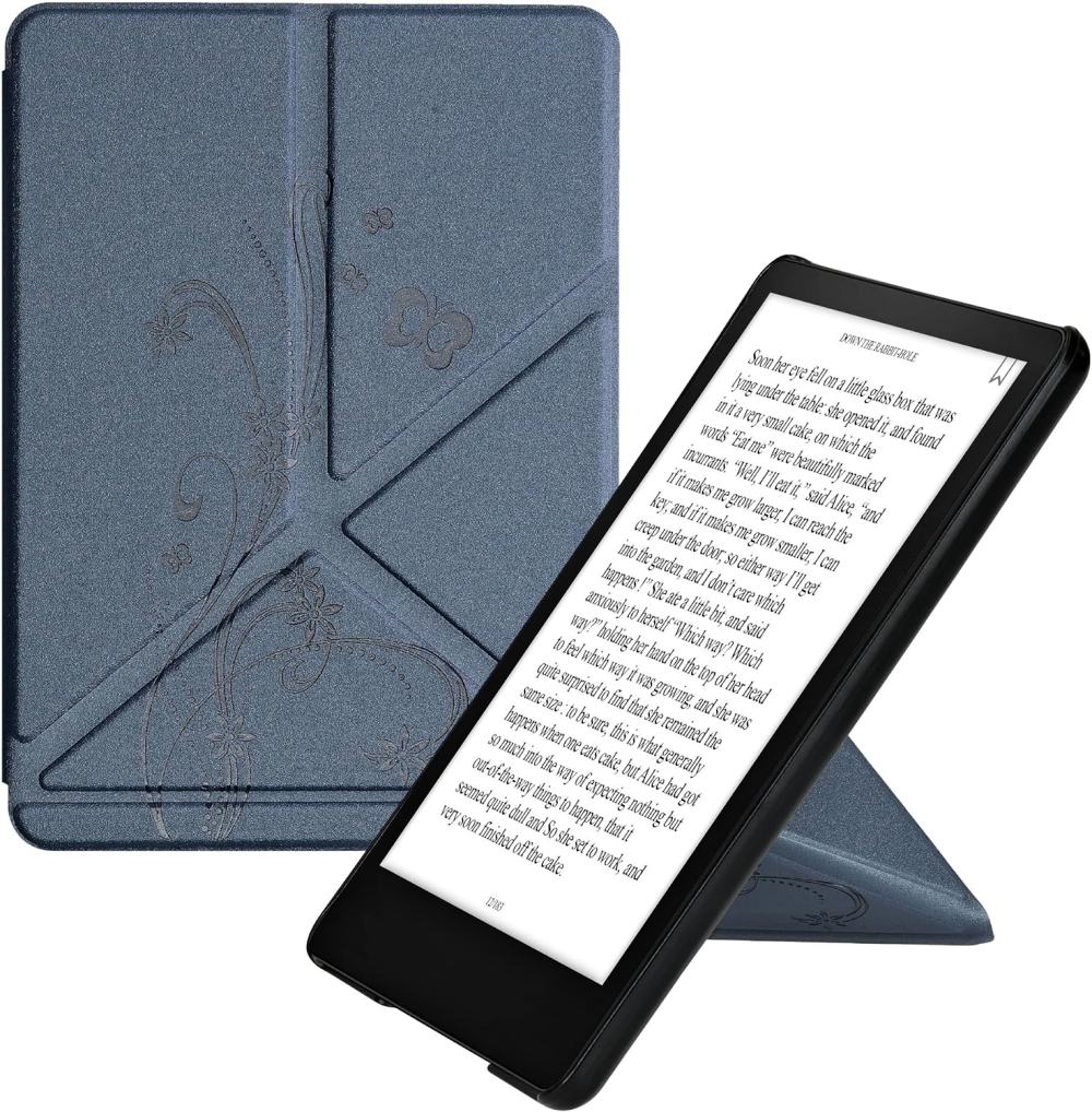 Puzdro KW Mobile - Origami Butterfly Tendril - KW5776406 - pre Amazon Kindle Paperwhite 5 (2021) - tmavo modré