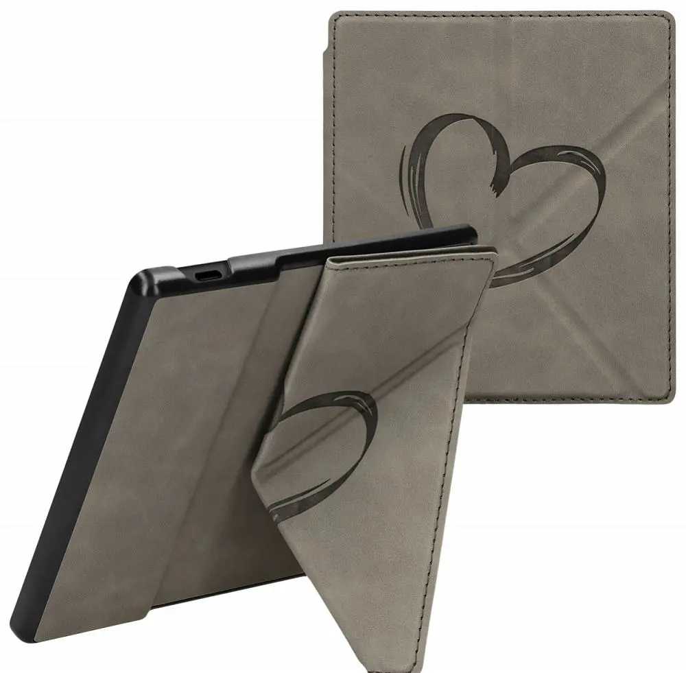 Puzdro KW Mobile - Origami Nubuk Brushed Heart - KW6006101 - pre Amazon Kindle Oasis 2/3 - šedé