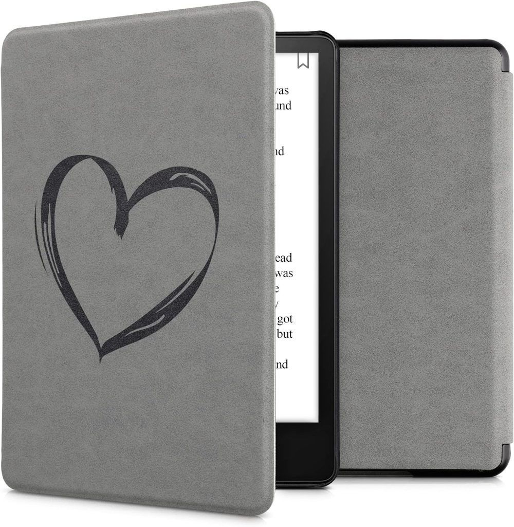 Puzdro KW Mobile - Suede Brushed Heart - KW5625806 - pre Amazon Kindle Paperwhite 5 (2021) - šedé