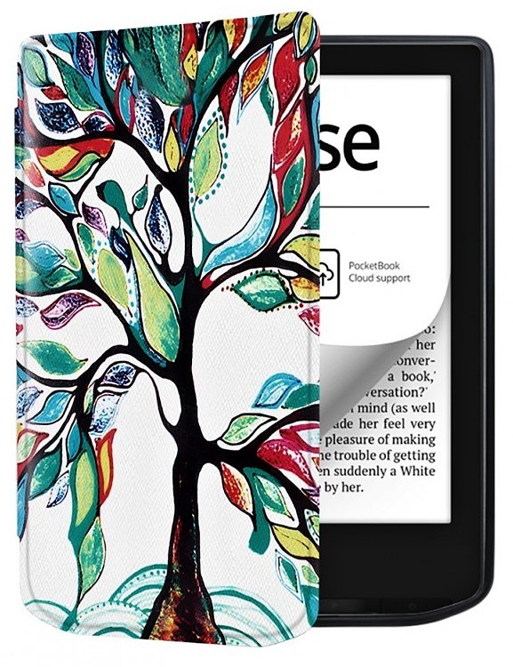 Púzdro B-SAFE LOCK 3512, obal na Pocketbook 629 Verse / 634 Verse Pro - magnetické zatváranie, AutoSleep, motív Tree