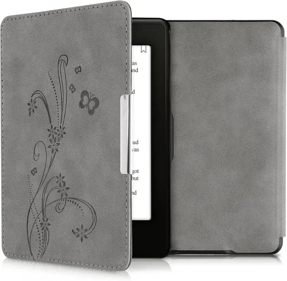 Puzdro KW Mobile - Butterfly Tendril - KW2313641 - pre Amazon Kindle Paperwhite 1/2/3 - šedé