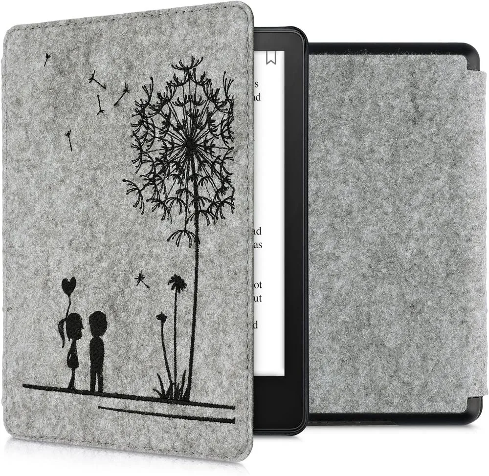 Puzdro KW Mobile Felt Dandelion Love - KW5626001 - pre Amazon Kindle Paperwhite 5 (2021) - svetlo šedé
