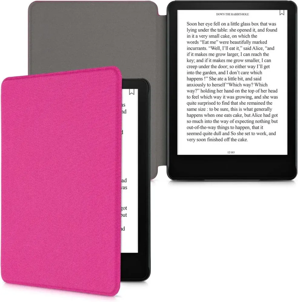Púzdro KW Mobile - Nylon Book - KW5626533 - pre Amazon Kindle Paperwhite 5 (2021) - tmavo ružové