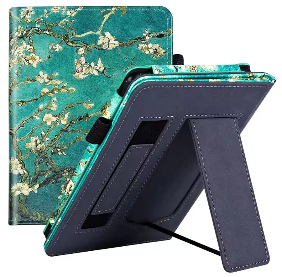 Fortress FT4014 Premium - púzdro so stojanom pre Amazon Kindle Paperwhite 5 (2021) - motív Blue Garden, magnet, AutoSleep