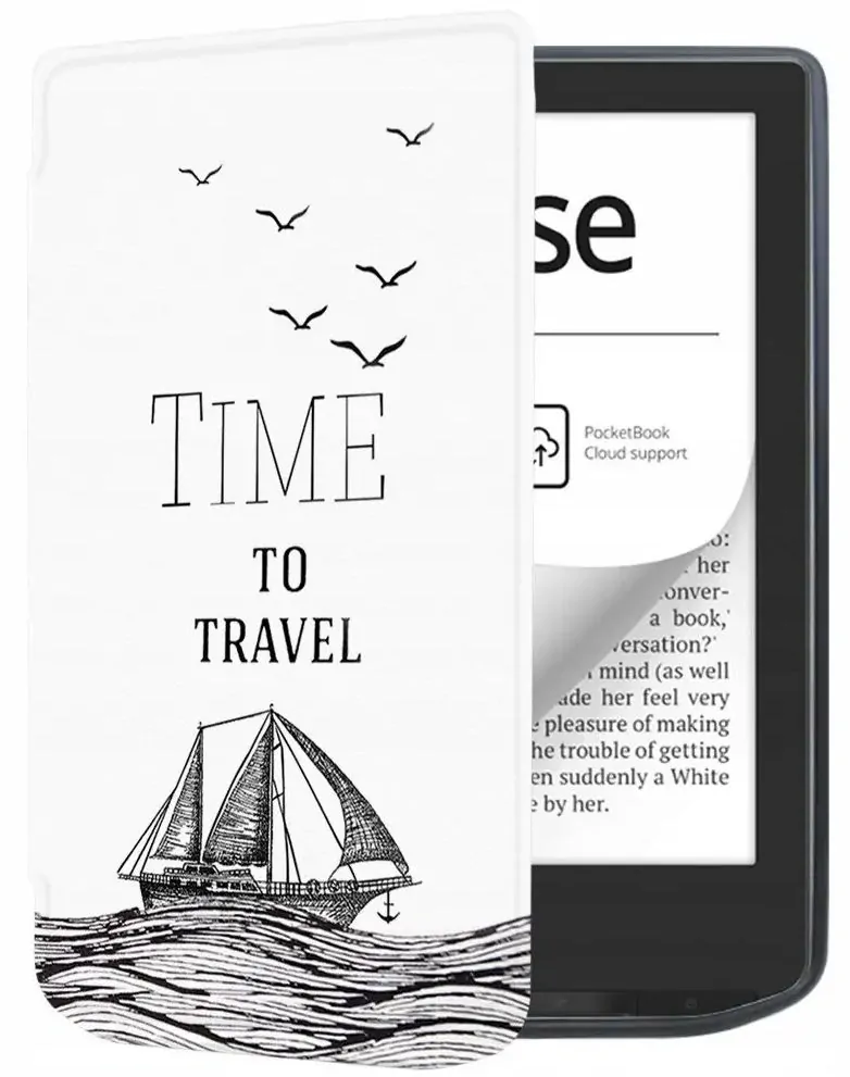 Armori Trimer T060, púzdro pre Pocketbook 629 Verse / 634 Verse Pro - magnetické zatváranie, AutoSleep, motív Time to Travel