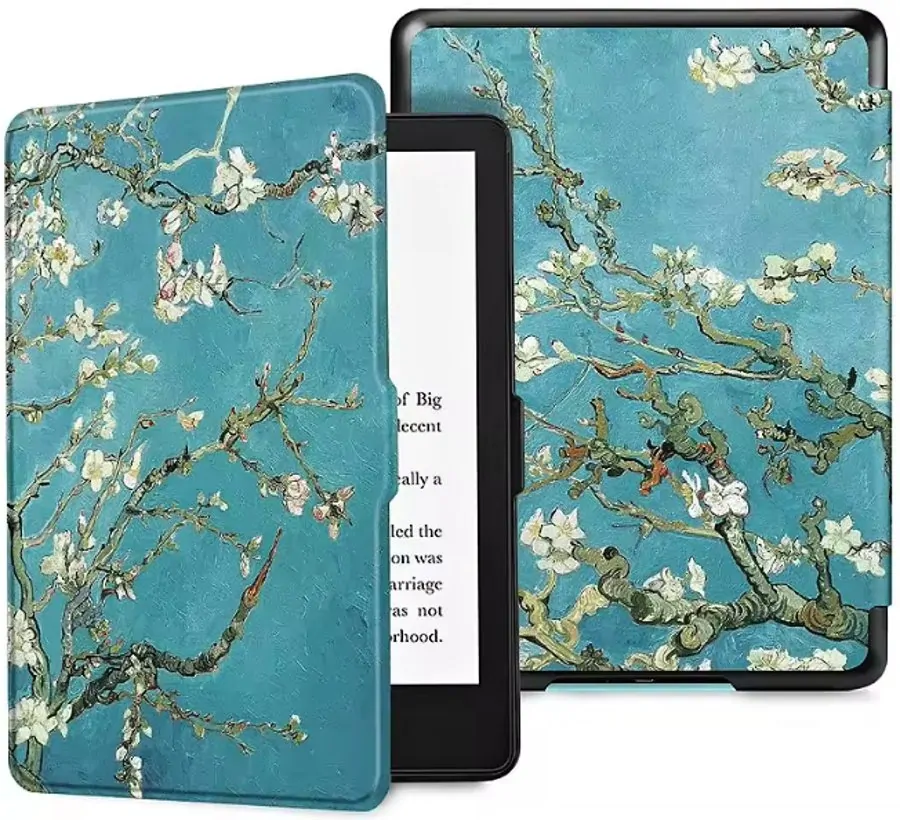 Armori Trimer T137, puzdro pre Amazon Kindle 6 (7. generácia) - magnetické zatváranie, AutoSleep, motív Blue Garden