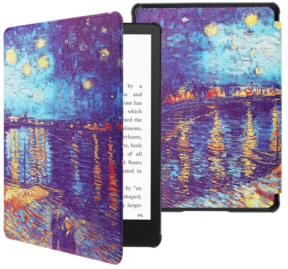Armori Trimer T141, puzdro pre Amazon Kindle 6 (7. generácia) - magnetické zatváranie, AutoSleep, motív Gogh Sea