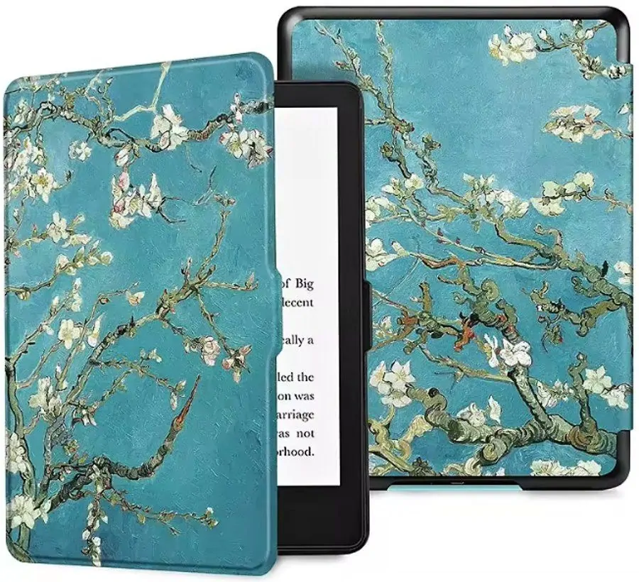 Armori Trimer T148, púzdro pre Amazon Kindle 8 (2016) - magnetické zatváranie, AutoSleep, motív Blue Garden