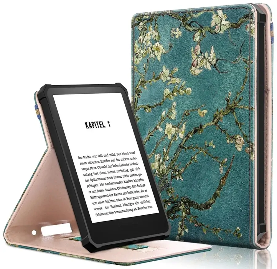 Armori Shelter H173 - púzdro so stojanom pre Amazon Kindle 2022 - motív Blue Garden