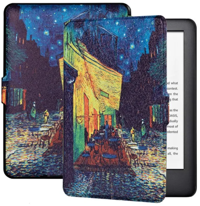 Armori Trimer T185, puzdro pre Pocketbook 616/617/618/627/628/632/633 - magnetické zatváranie, AutoSleep, motív Gogh Street