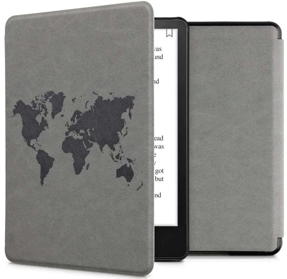 Puzdro KW Mobile - Travel Outline - KW5625807 - pre Amazon Kindle Paperwhite 5 (2021) - šedé