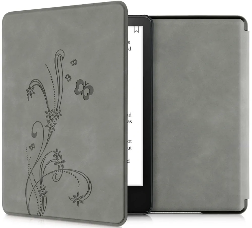 Puzdro KW Mobile - Butterfly Tendril - KW5625710 - pre Amazon Kindle Paperwhite 5 (2021) - šedé