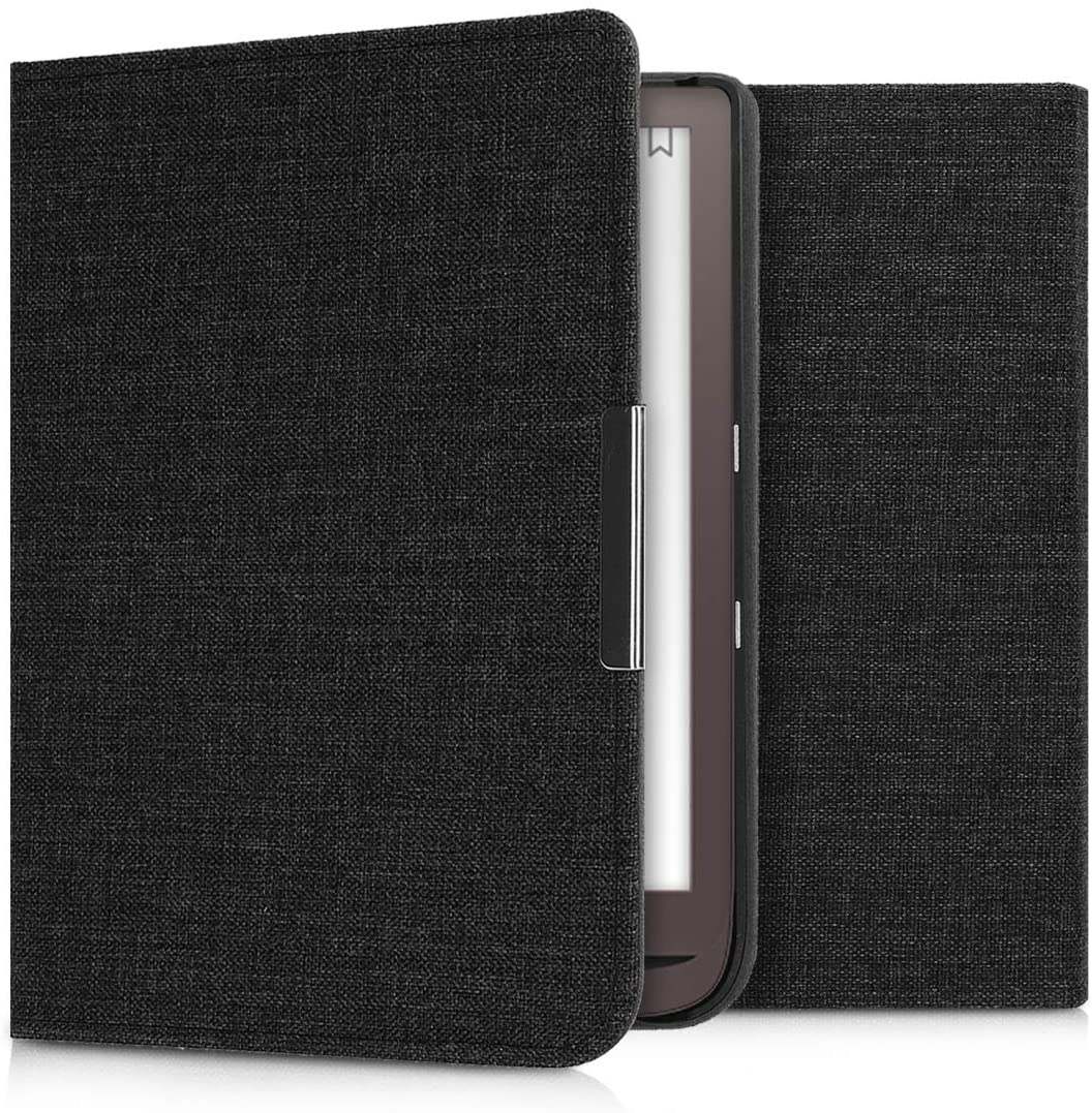 Puzdro KW Mobile - Fabric Flip - KW4677519 - pre Pocketbook 740/741 - tmavo šedé
