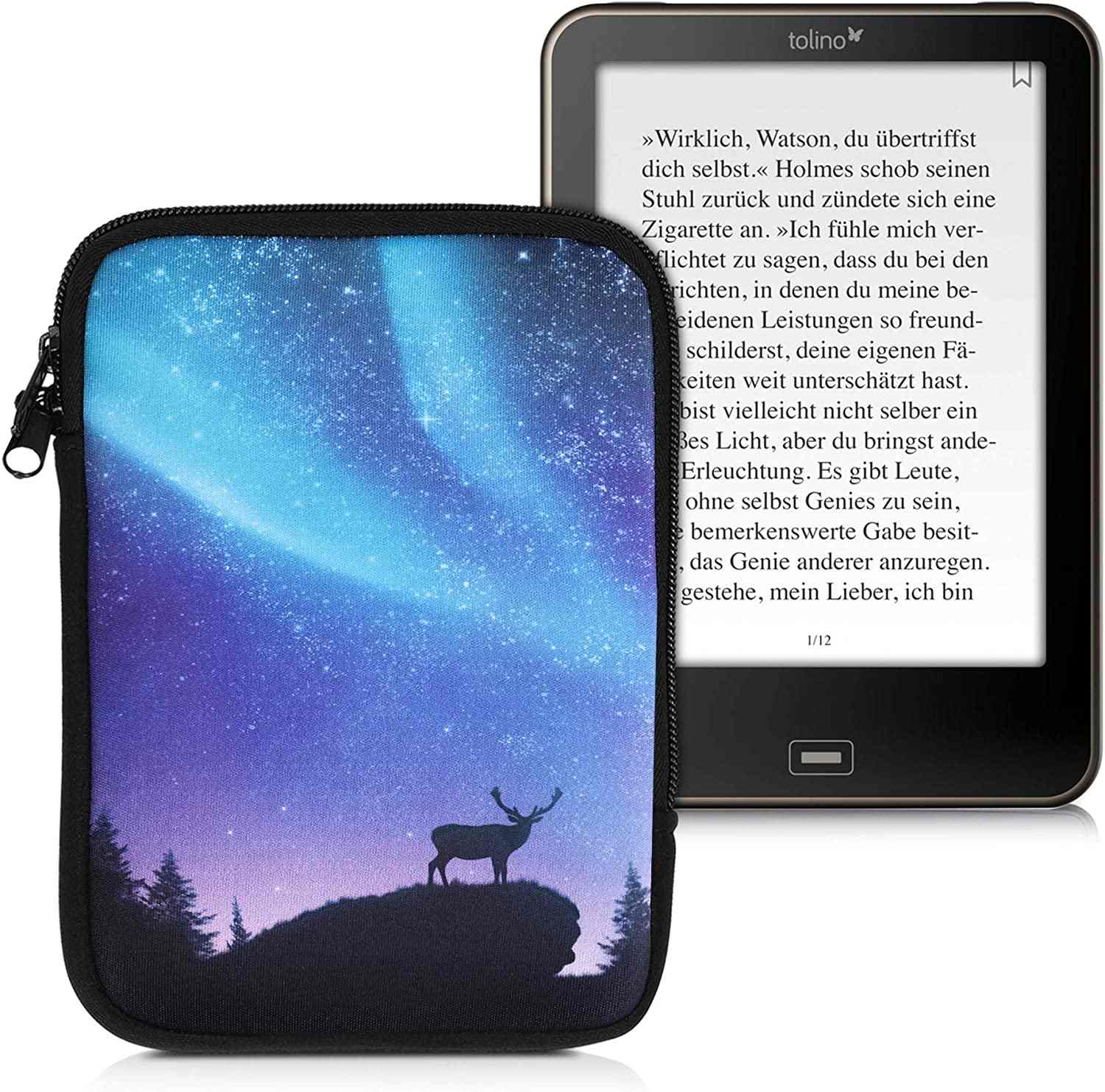 Púzdro KW Mobile Aurora - KW5033504 - Univerzálne púzdro pre čítačky 6" - čierne, modré