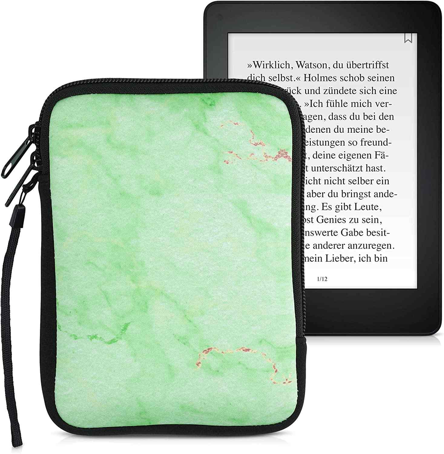Púzdro KW Mobile Marble - KW5033513 - Univerzálne púzdro pre čítačky 6" - svetlo zelené