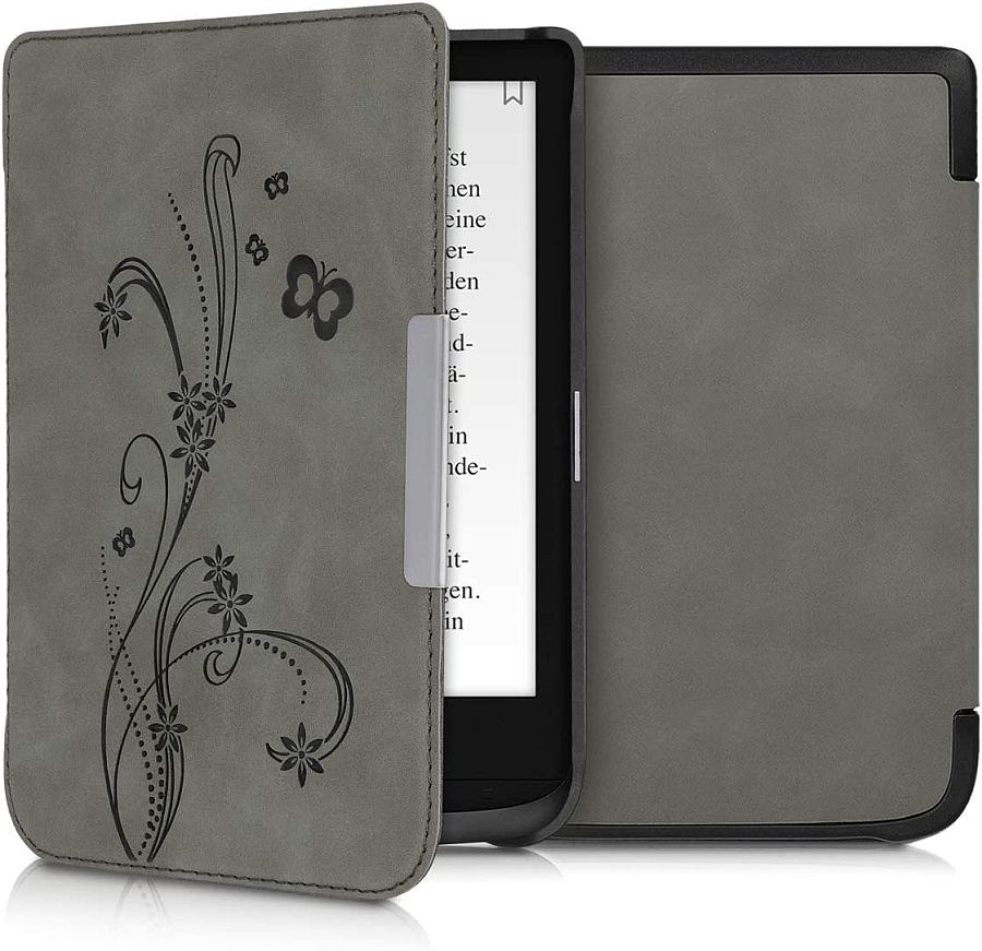 Puzdro KW Mobile - Butterfly Tendril - KW5022802 - pre Pocketbook 616/617/627/628/632/633 - šedé