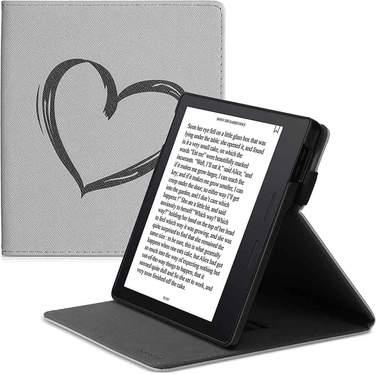 Puzdro KW Mobile - Brushed Heart - KW4941806 - pre Amazon Kindle Oasis 2/3 - šedé