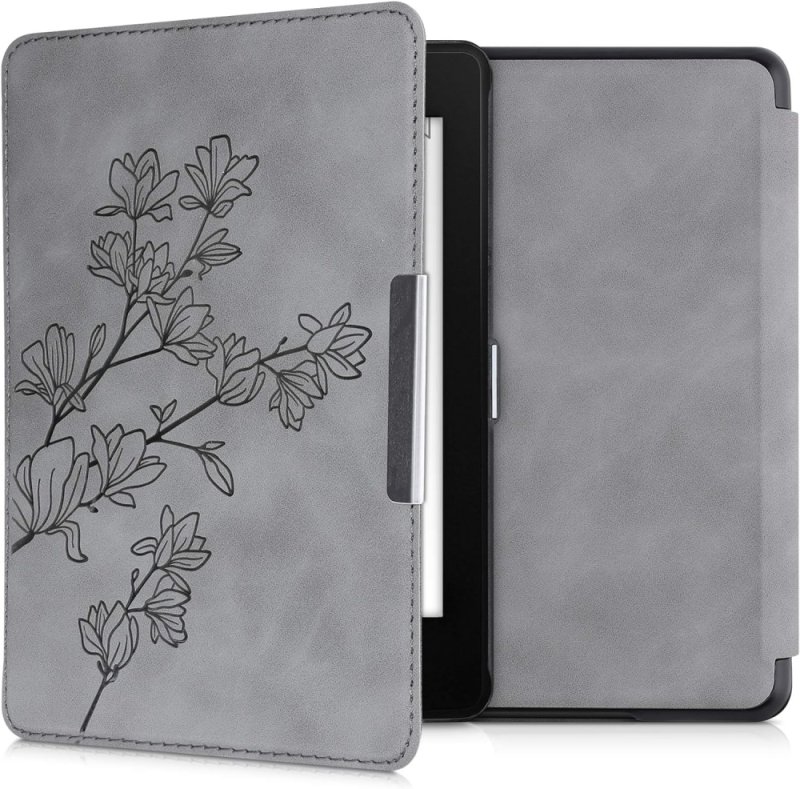 Púzdro KW Mobile - Magnolias - KW4897515 - pre Amazon Kindle Paperwhite 4 (2018) - šedé