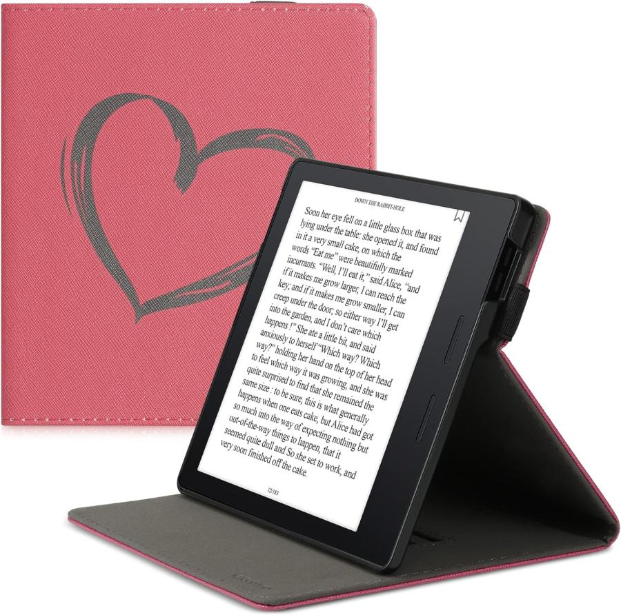 Puzdro KW Mobile - Brushed Heart - KW4941808 - pre Amazon Kindle Oasis 2/3 - červené