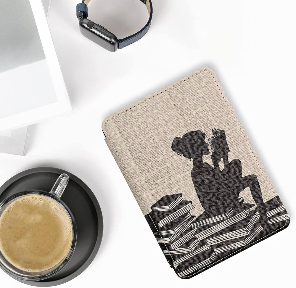 Puzdro KW Mobile - Girl And Books - KW5998913 - pre Amazon Kindle 2022 - viacfarebné
