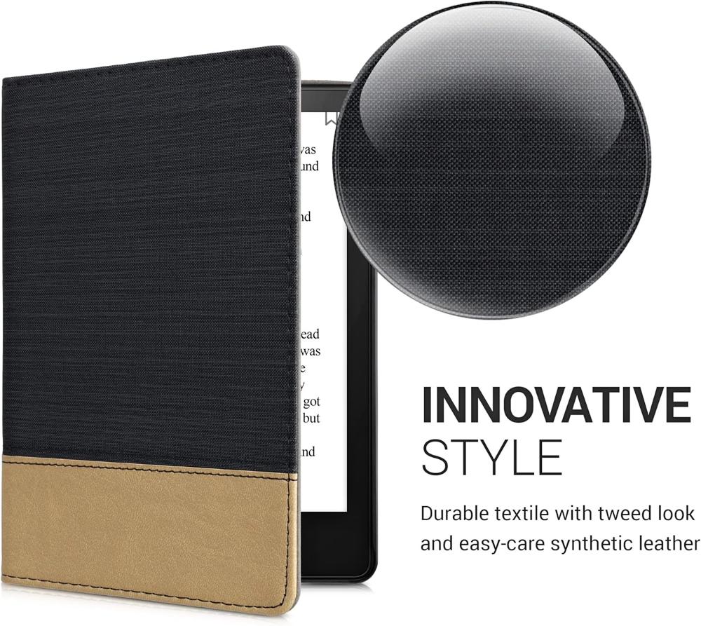 Púzdro KW Mobile - Leather And Canvas - KW5715701 - pre Amazon Kindle Paperwhite 5 (2021) - hnedé, čierne