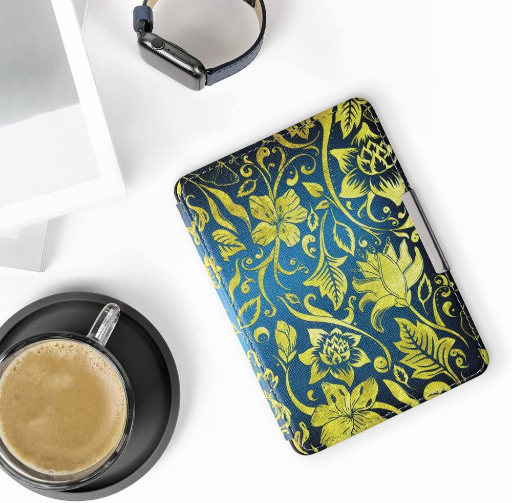 Puzdro KW Mobile - Gold Flowers - KW4556948 - pre Amazon Kindle Paperwhite 1/2/3 - viacfarebné