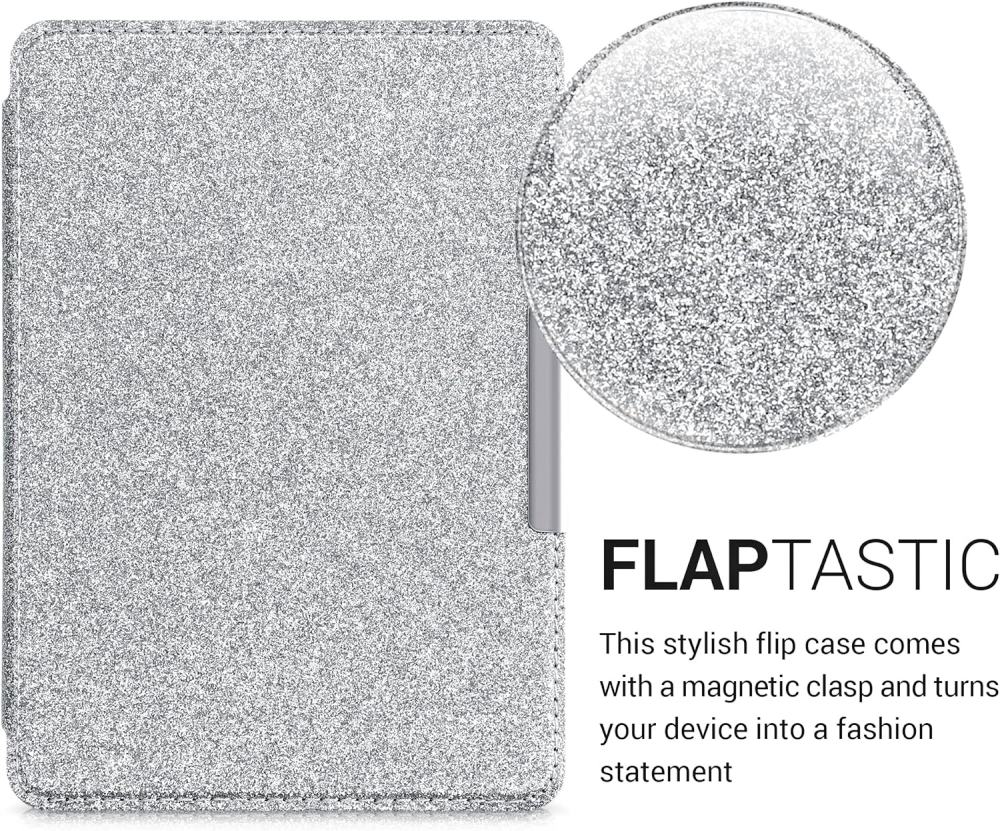 Puzdro KW Mobile - Glitter Uniform - KW4664470 - pre Amazon Kindle Paperwhite 4 (2018) - strieborné