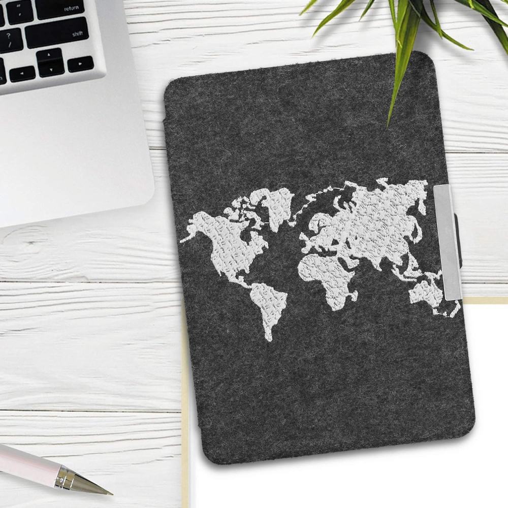 Puzdro KW Mobile Felt Travel Outline - KW4848909 - pre Amazon Kindle Paperwhite 4 (2018) - čierne