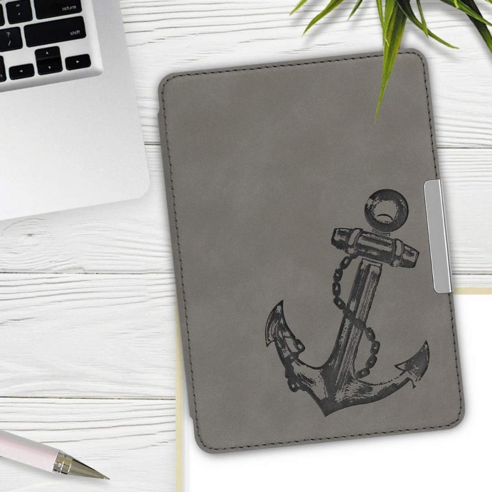 Puzdro KW Mobile - Vintage Anchor - KW4897506 - pre Amazon Kindle Paperwhite 4 (2018) - šedé