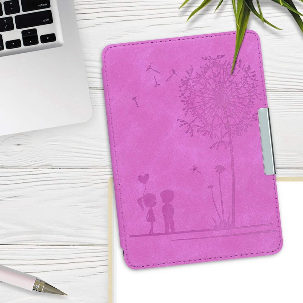Puzdro KW Mobile - Dandelion Love Dark Violet - KW4897511 - pre Amazon Kindle Paperwhite 4 (2018) - fialové