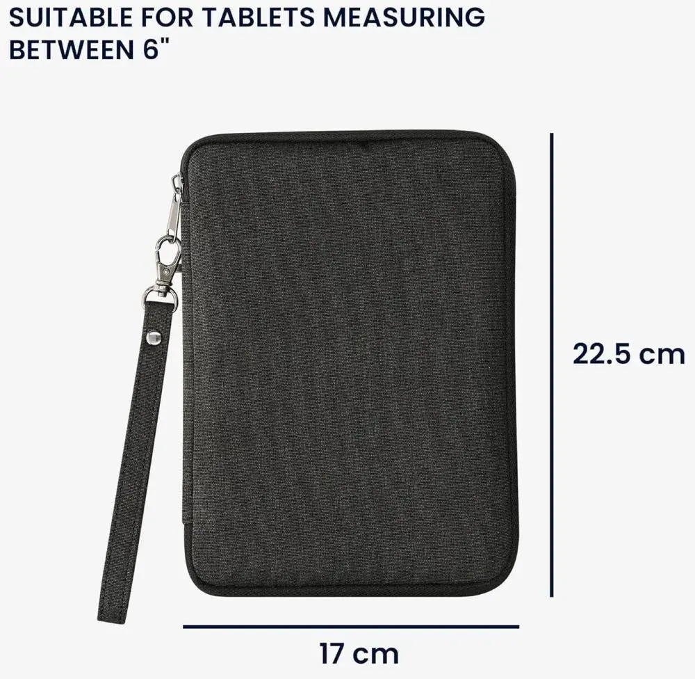 Puzdro KW Mobile Neoprene Zipper Stand - KW5962601 - Univerzálne puzdro pre čítačky 6" so stojanom - čierne