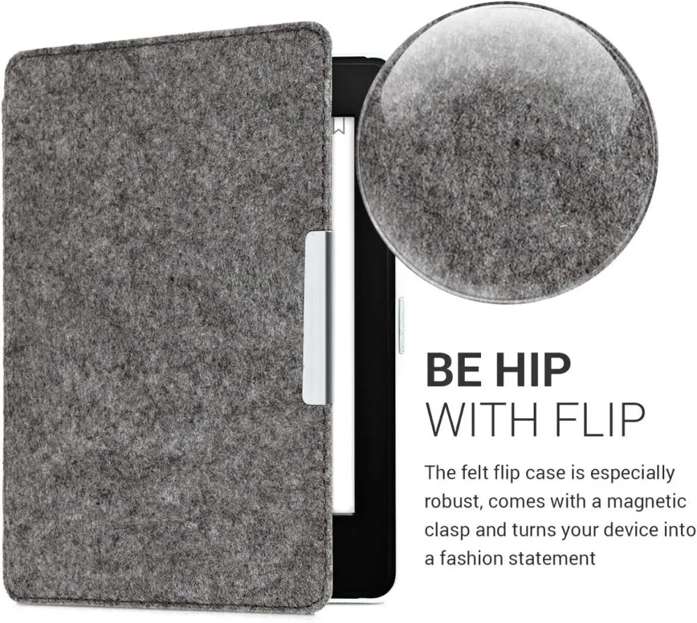 Puzdro KW Mobile Felt Fabric - KW3434522 - pre Amazon Kindle Paperwhite 1/2/3 - šedé