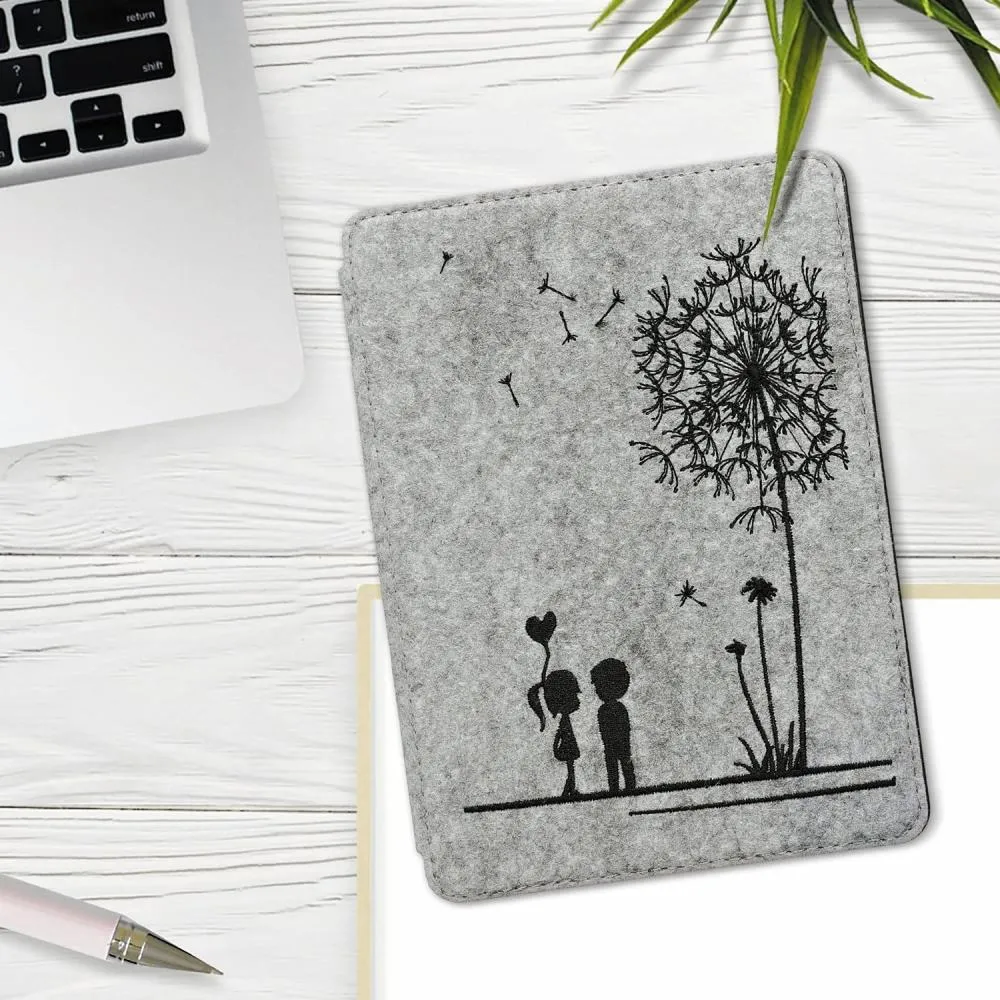 Puzdro KW Mobile Felt Dandelion Love - KW5626001 - pre Amazon Kindle Paperwhite 5 (2021) - svetlo šedé
